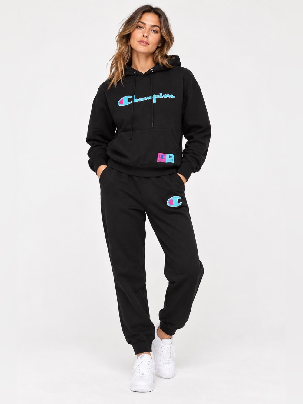Champion Reverse Weave Women’s Small Black Hoodie & Sweatpants Matching Set